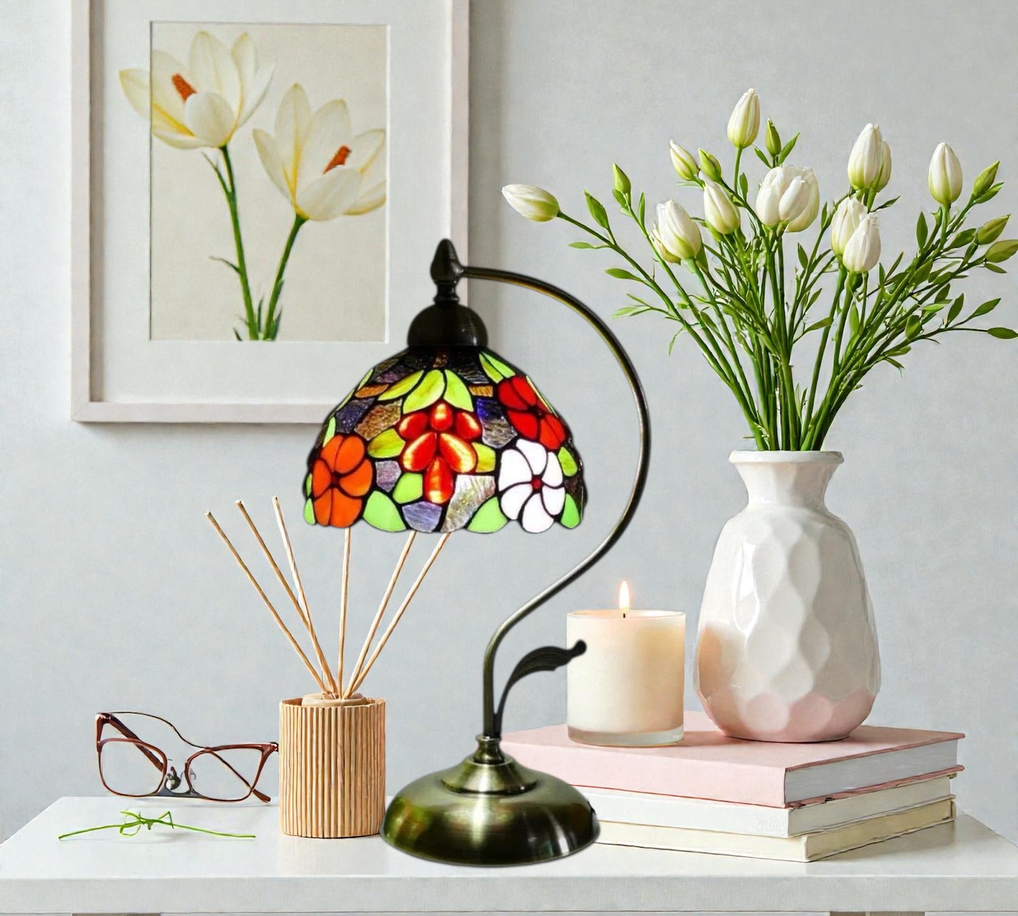 CDH Tiffany Table Lamp with 20cm Shade (12083M)