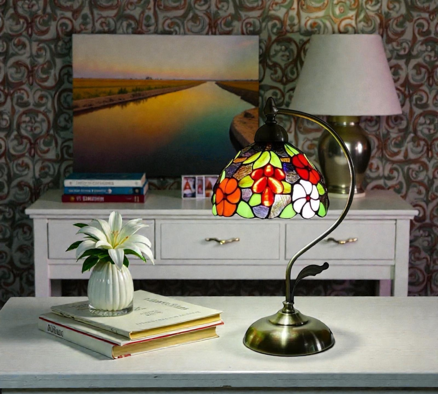 CDH Tiffany Table Lamp with 20cm Shade (12083M)