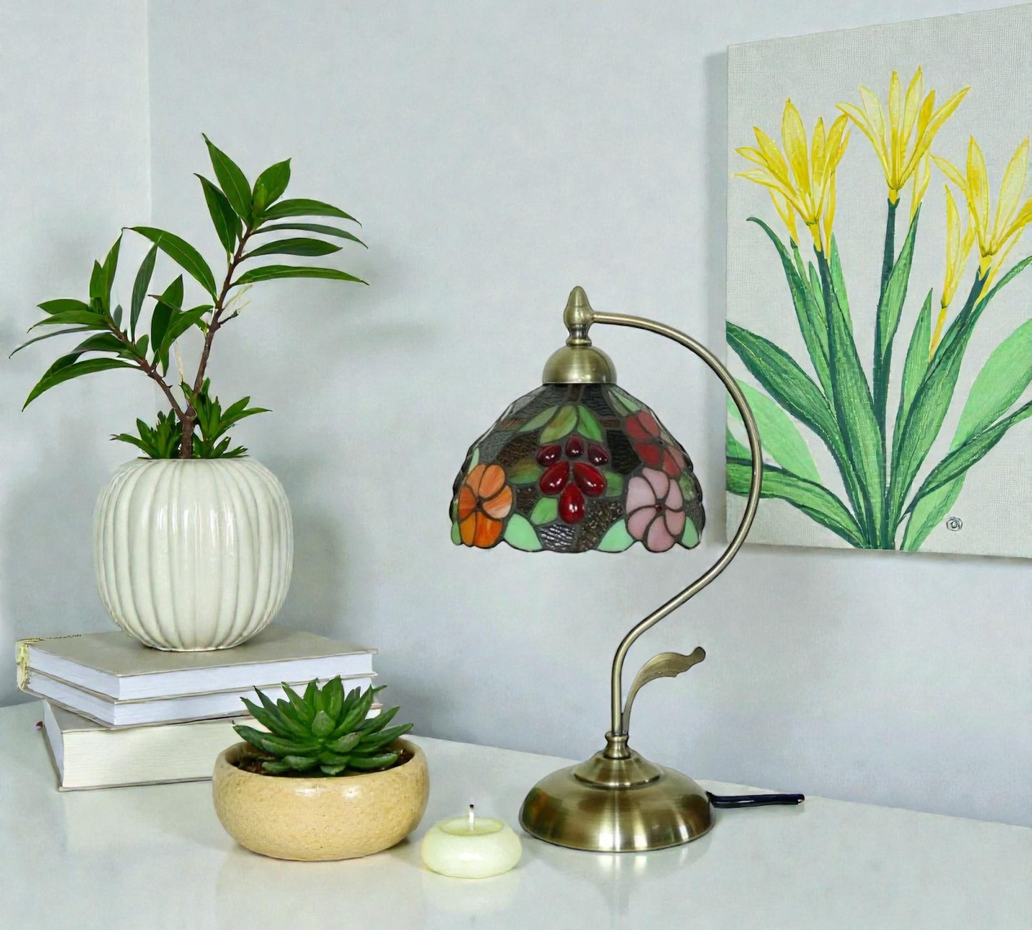 CDH Tiffany Table Lamp with 20cm Shade (12083M)