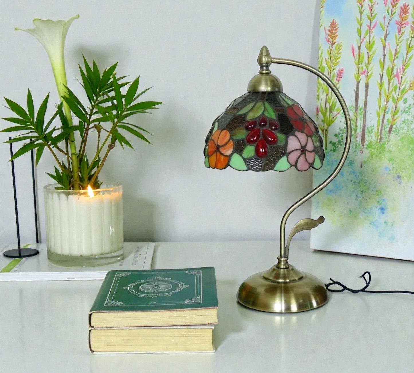 CDH Tiffany Table Lamp with 20cm Shade (12083M)