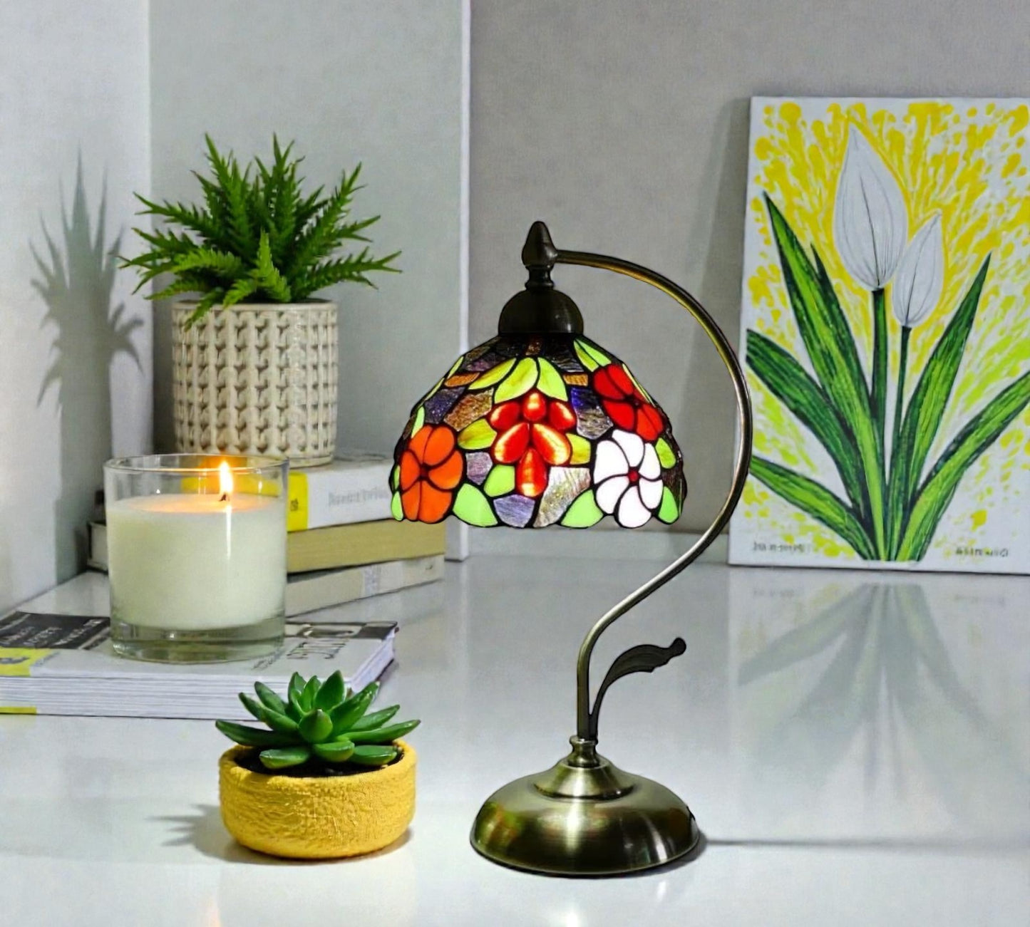 CDH Tiffany Table Lamp with 20cm Shade (12083M)