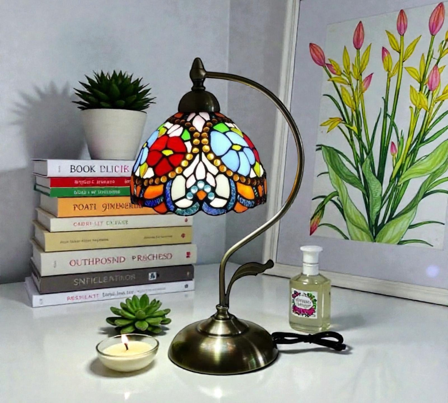 CDH Tiffany Table Lamp with 20cm Shade (15030M)