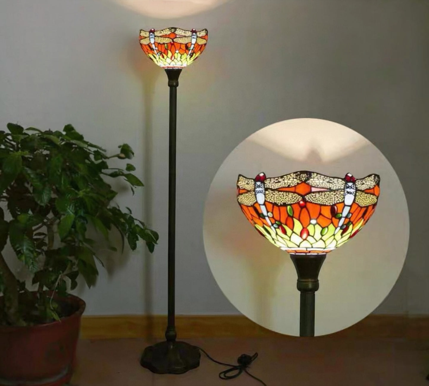 CDH Tiffany Torchiere Floor Lamp (12062H) 12" 30CM Shade