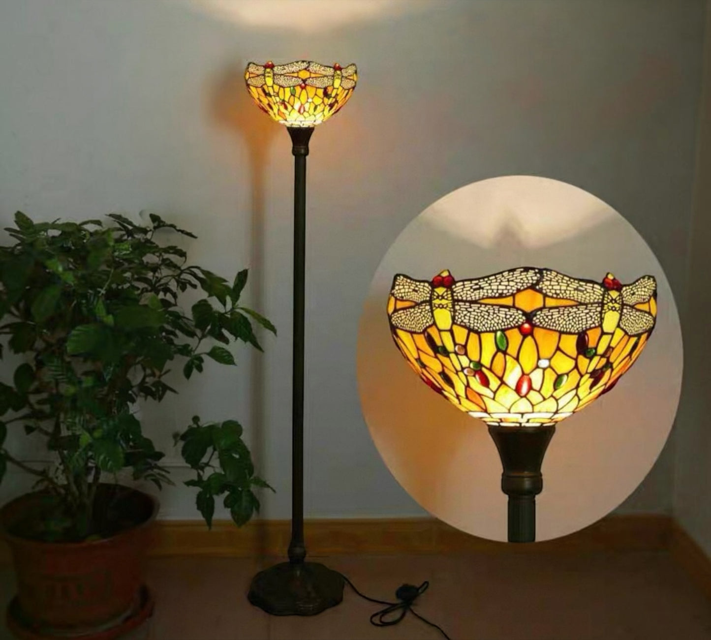 CDH Tiffany Torchiere Floor Lamp (12035H) 12" 30CM Shade