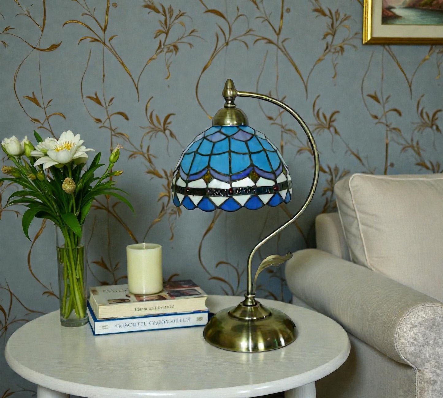 CDH Tiffany Table Lamp with 20cm Shade (12101M)