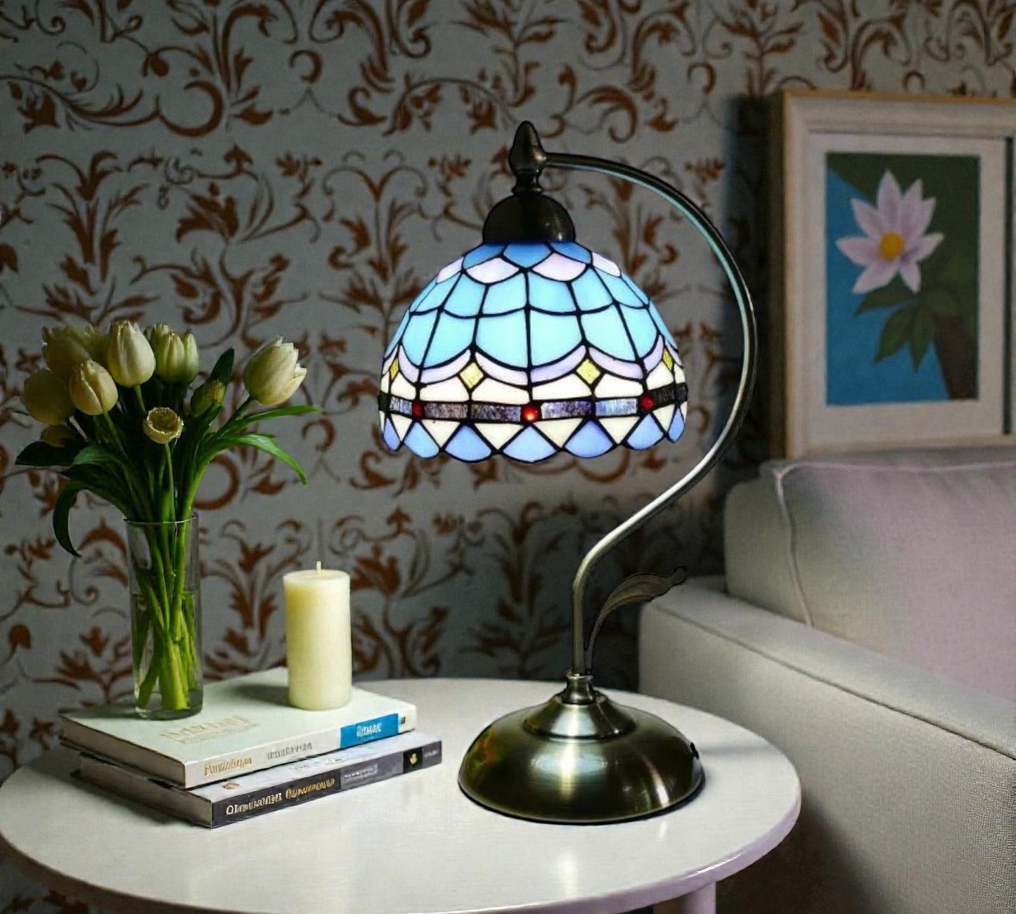 CDH Tiffany Table Lamp with 20cm Shade (12101M)