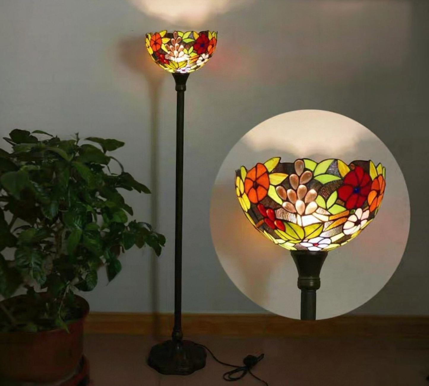CDH Tiffany Torchiere Floor Lamp (12005H) 12" 30CM Shade