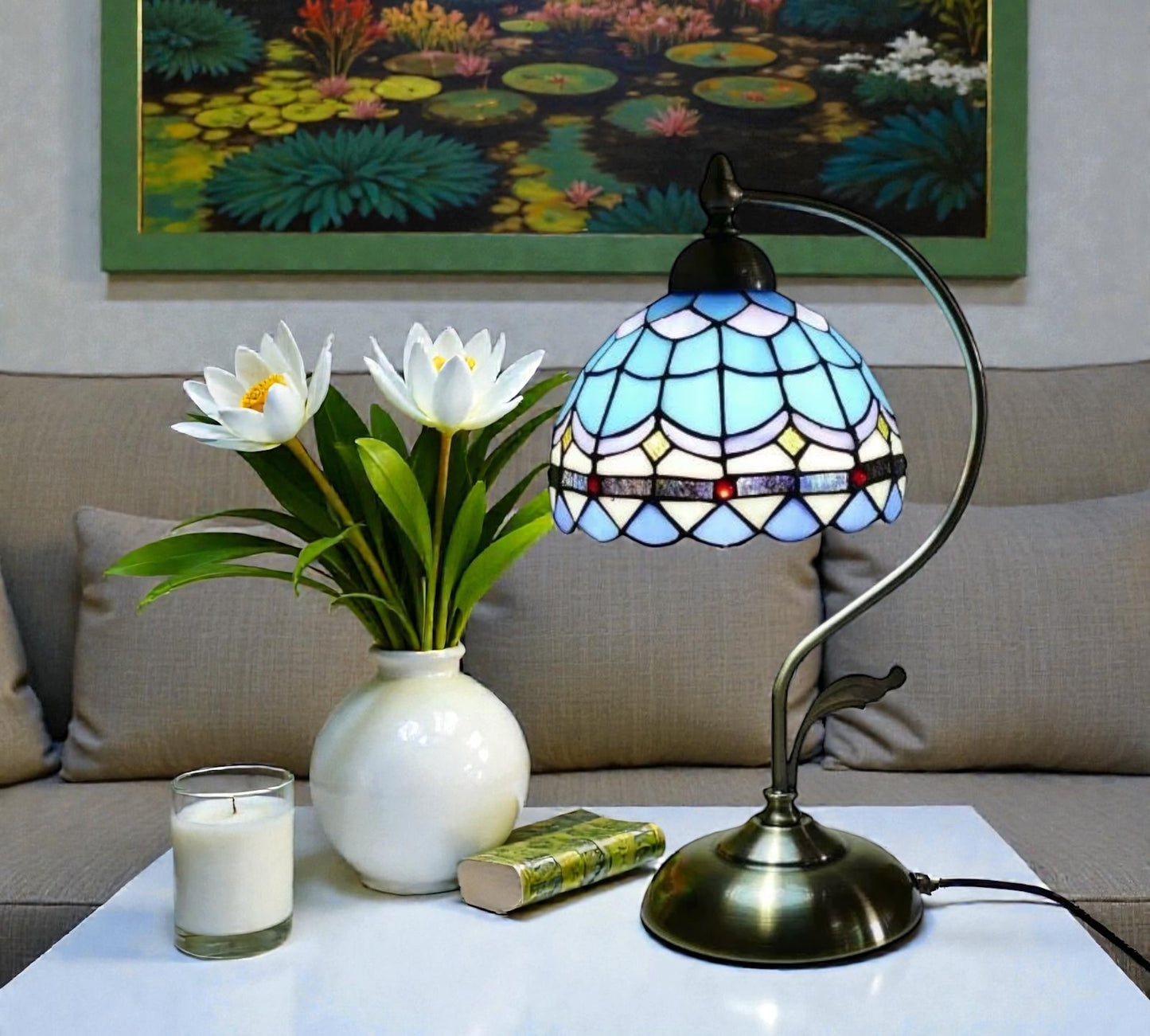CDH Tiffany Table Lamp with 20cm Shade (12101M)