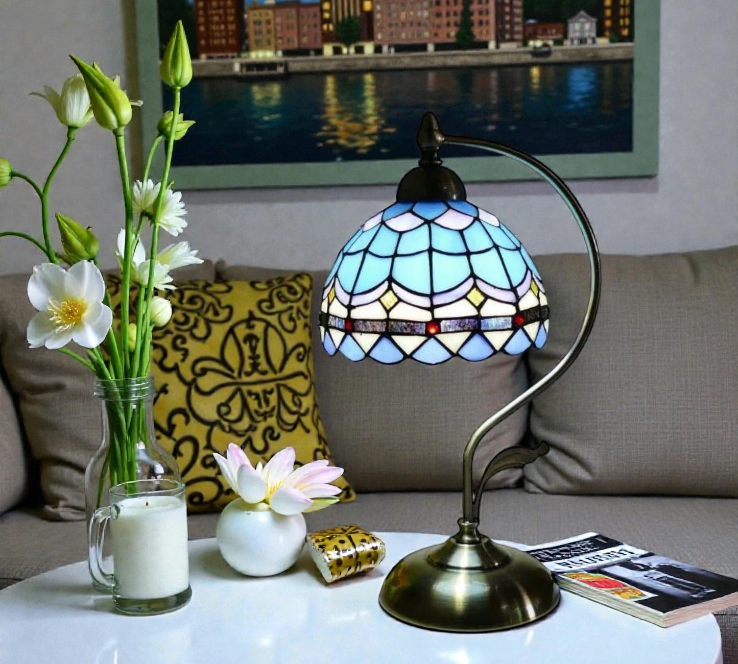 CDH Tiffany Table Lamp with 20cm Shade (12101M)