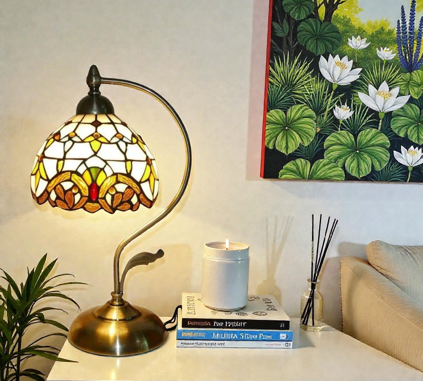 CDH Tiffany Table Lamp with 20cm Shade (12025M)