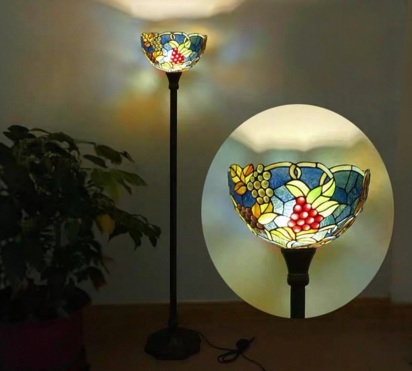 CDH Tiffany Torchiere Floor Lamp (16938TH) 12" 30CM Shade