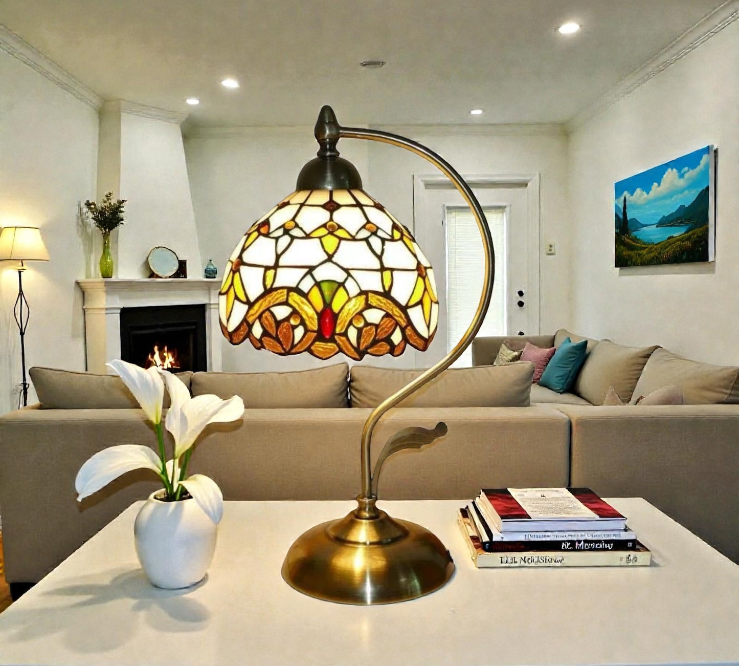 CDH Tiffany Table Lamp with 20cm Shade (12025M)