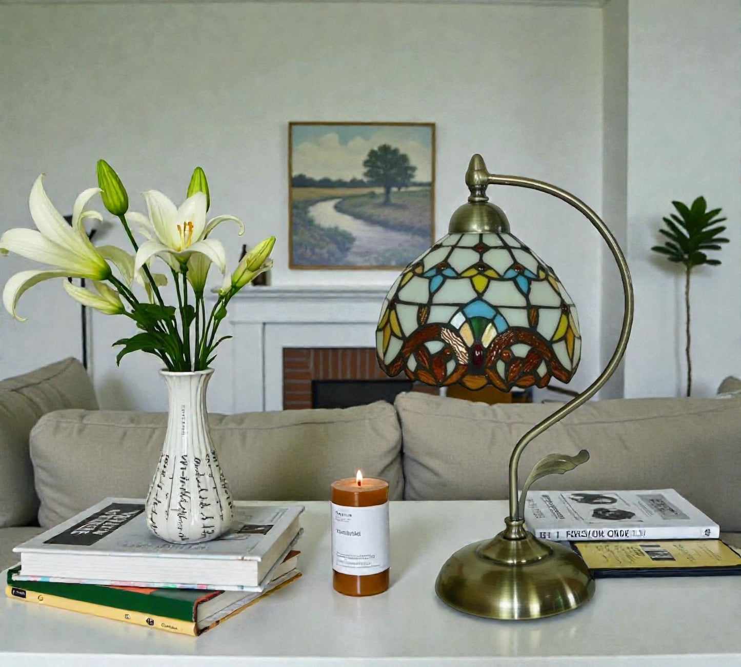 CDH Tiffany Table Lamp with 20cm Shade (12025M)