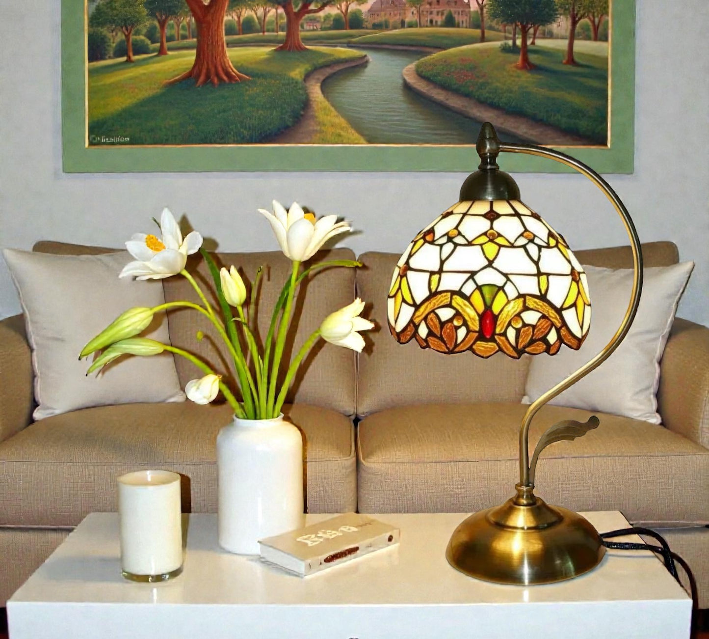 CDH Tiffany Table Lamp with 20cm Shade (12025M)