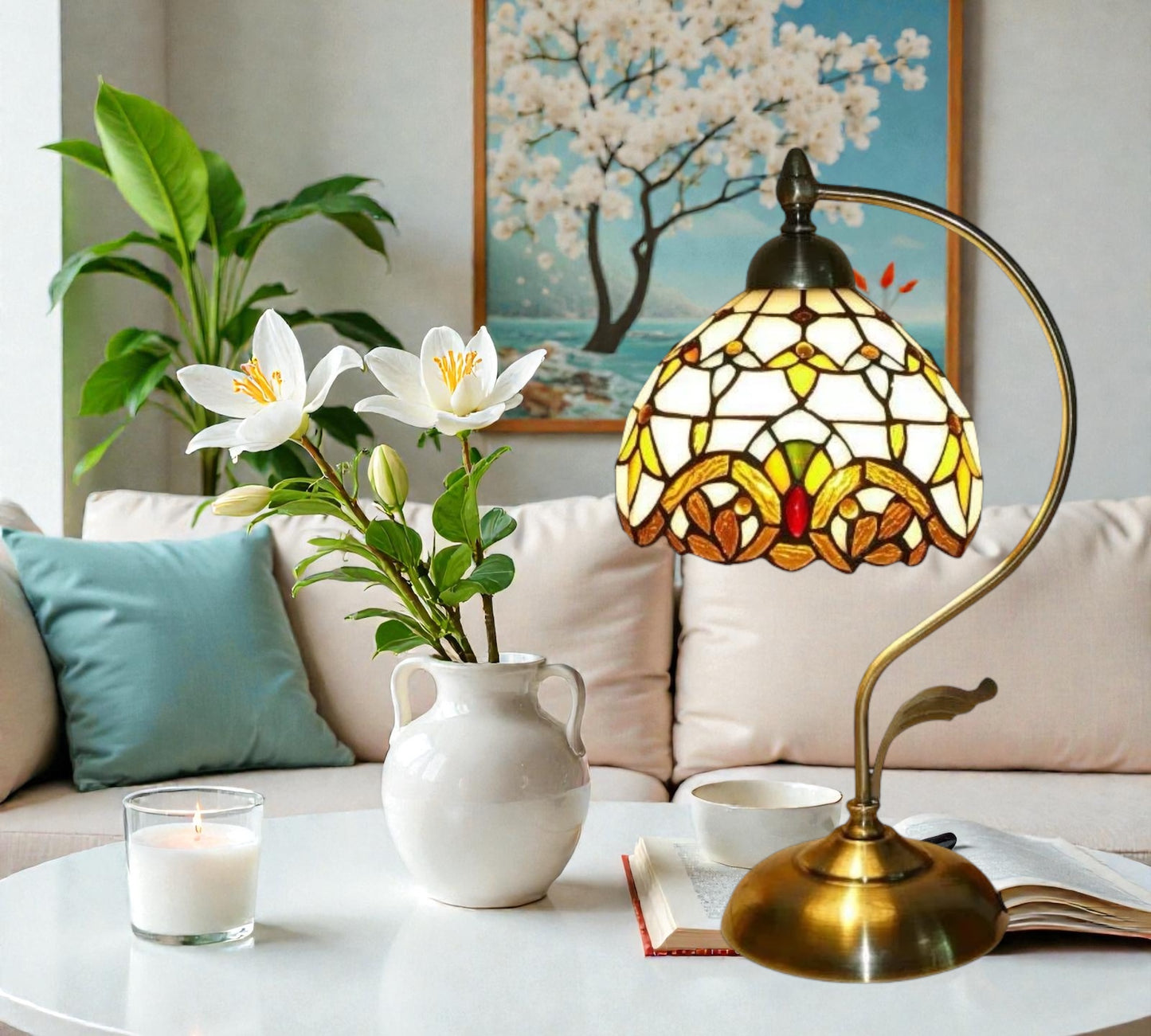 CDH Tiffany Table Lamp with 20cm Shade (12025M)