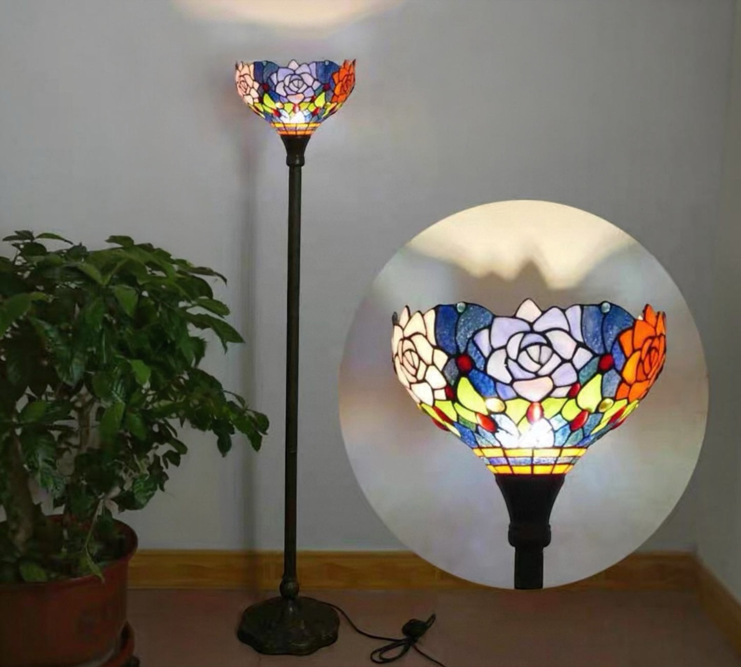 CDH Tiffany Torchiere Floor Lamp (12063H) 12" 30CM Shade