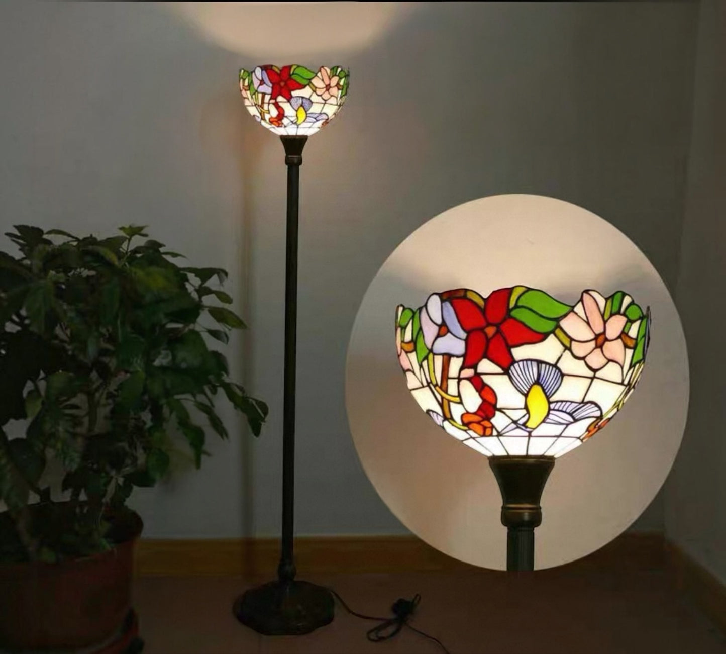 CDH Tiffany Torchiere Floor Lamp (12721H) 12" 30CM Shade