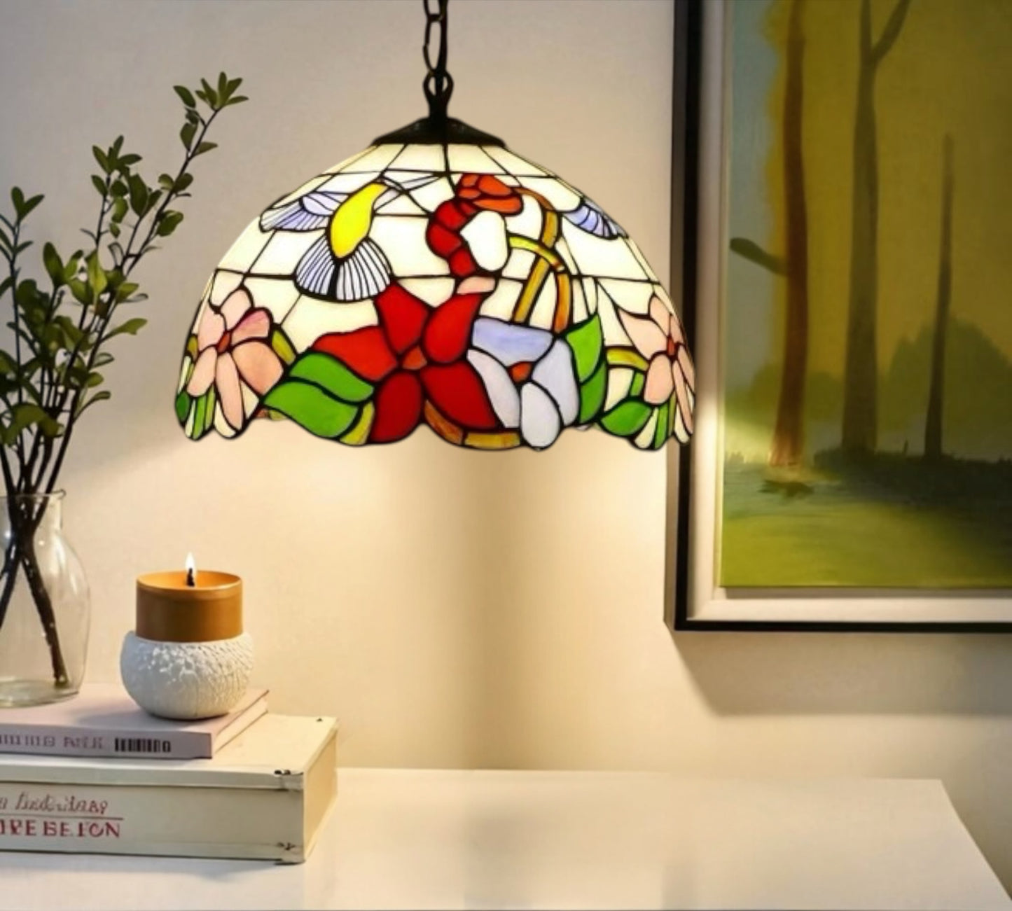 CDH 12" Tiffany Pendant Lamp 30cm shade (12721C)