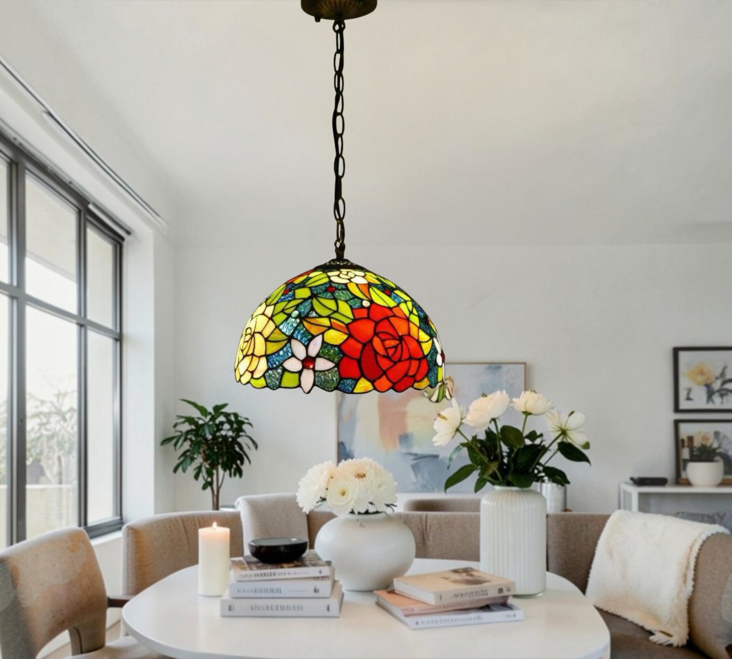 CDH 12" Tiffany Pendant Lamp 30cm shade (15013SC)