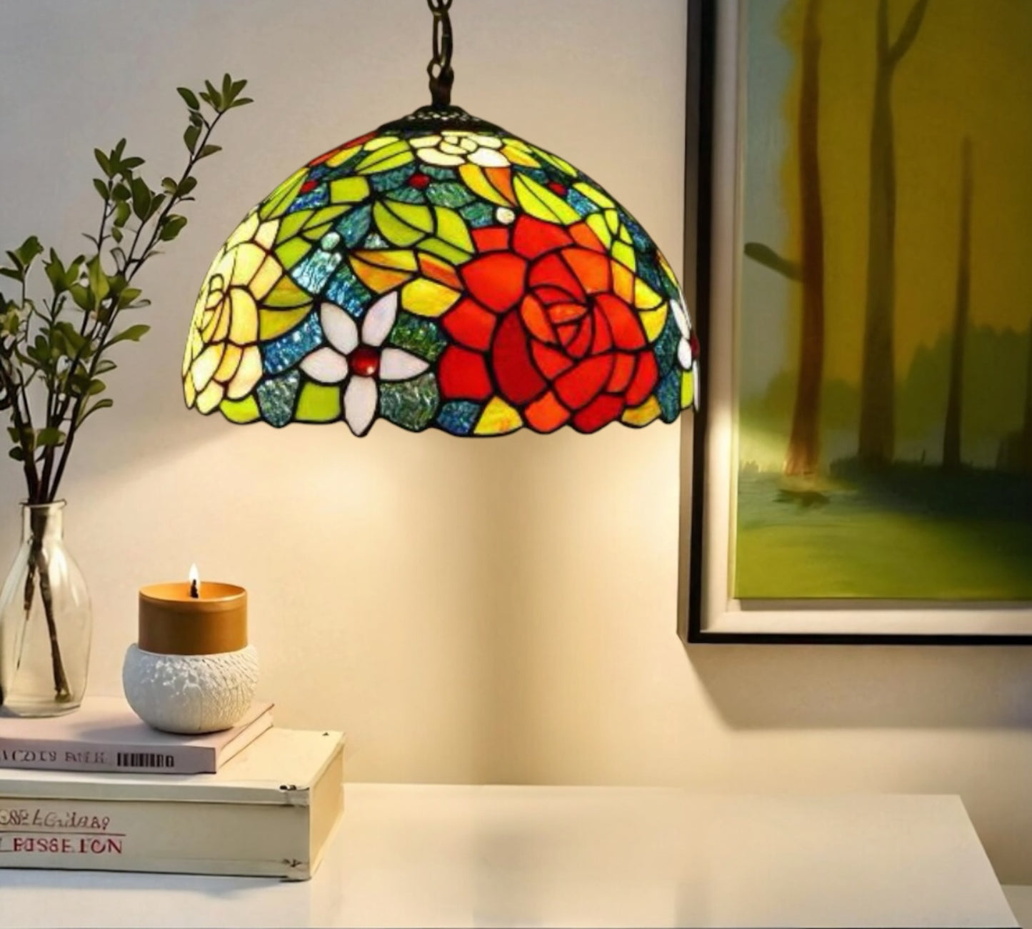 CDH 12" Tiffany Pendant Lamp 30cm shade (15013SC)