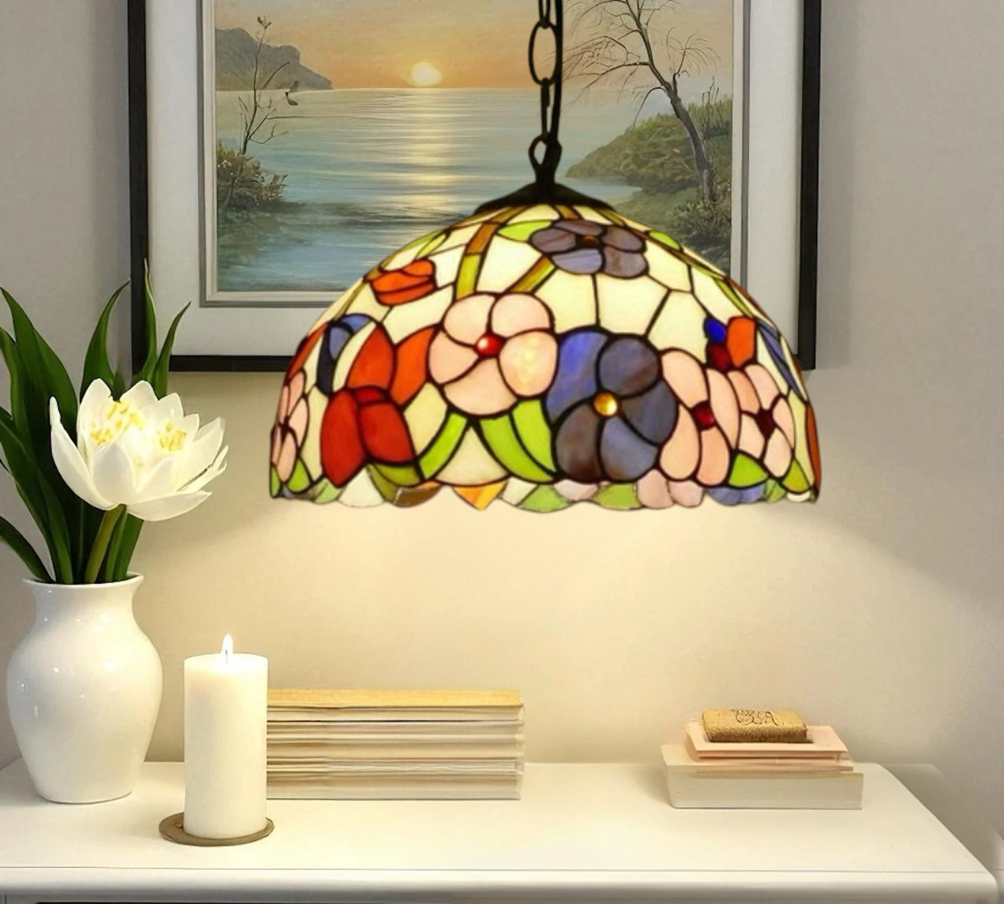 CDH 12" Tiffany Pendant Lamp 30cm shade (100002TC)