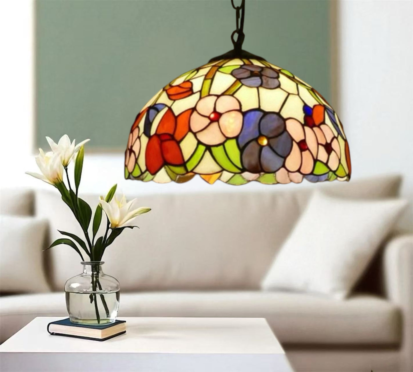 CDH 12" Tiffany Pendant Lamp 30cm shade (100002TC)