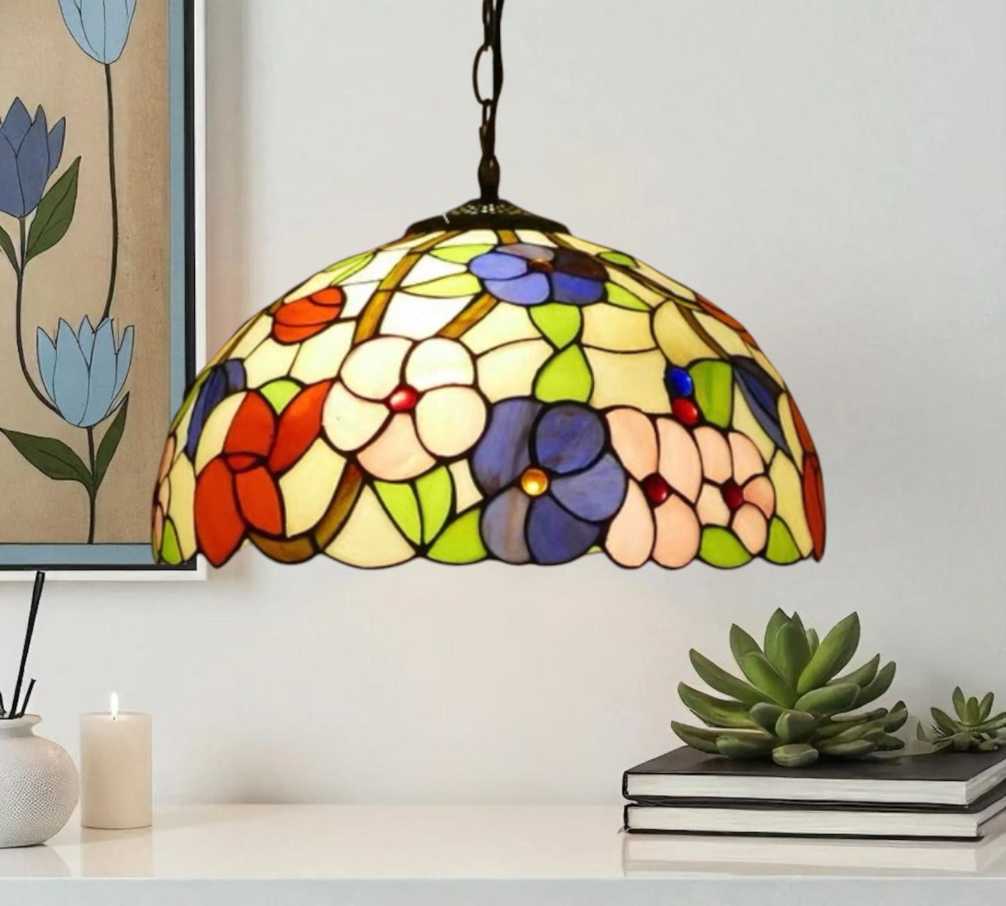 CDH 16" Tiffany Pendant Lamp 40cm shade (100002TLC)