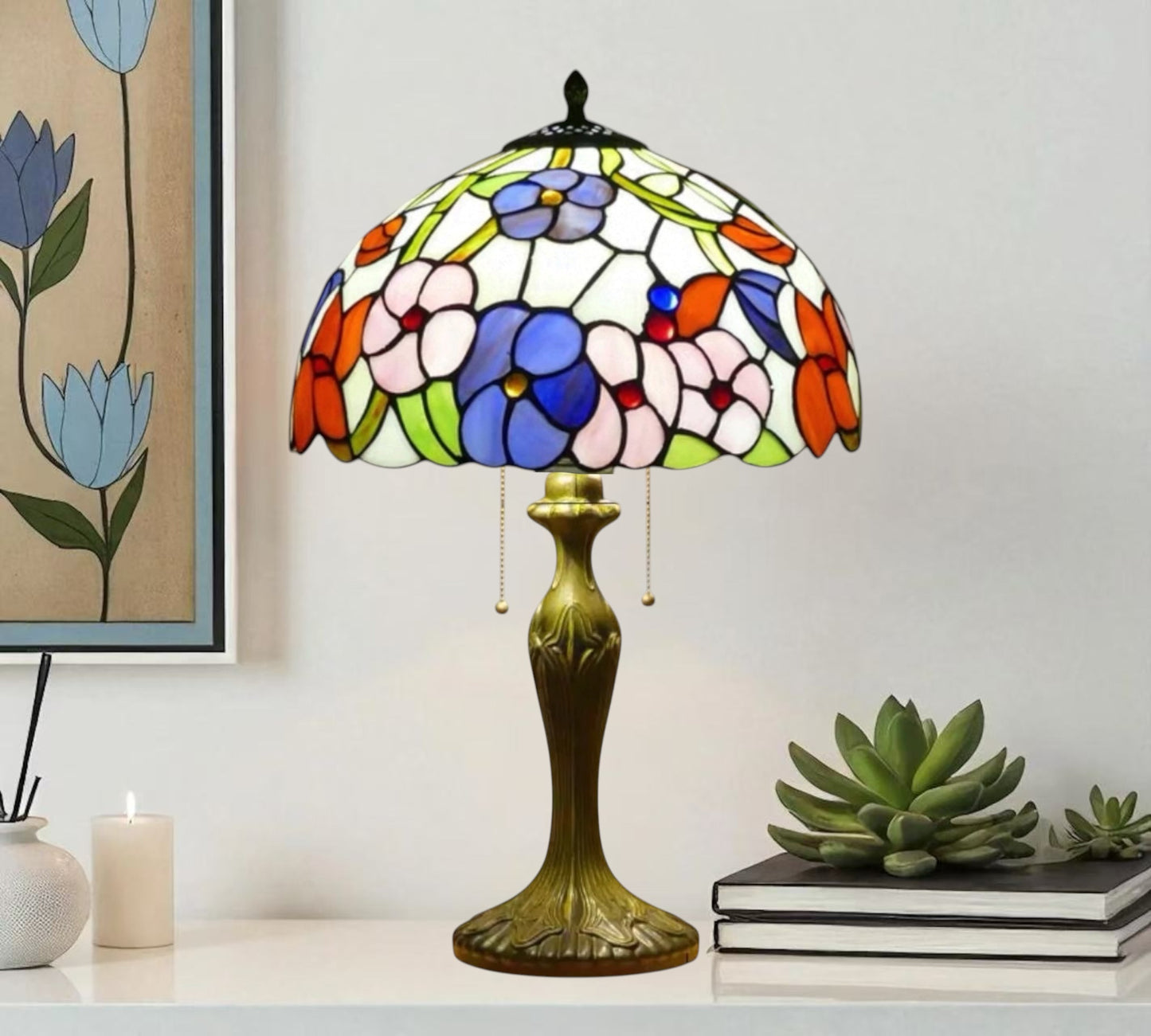 CDH 16" Tiffany Table Lamp 40cm Shade (100002TL)