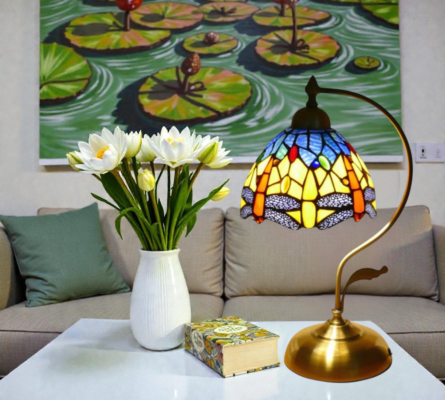 CDH Tiffany Table Lamp with 20cm Shade (15037M)