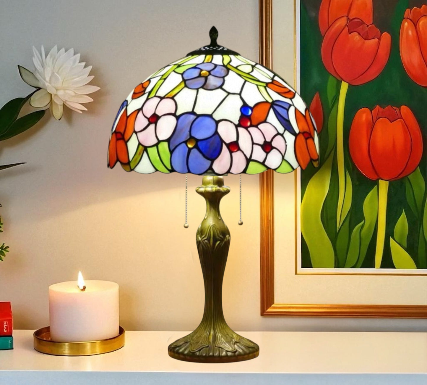 CDH 16" Tiffany Table Lamp 40cm Shade (100002TL)