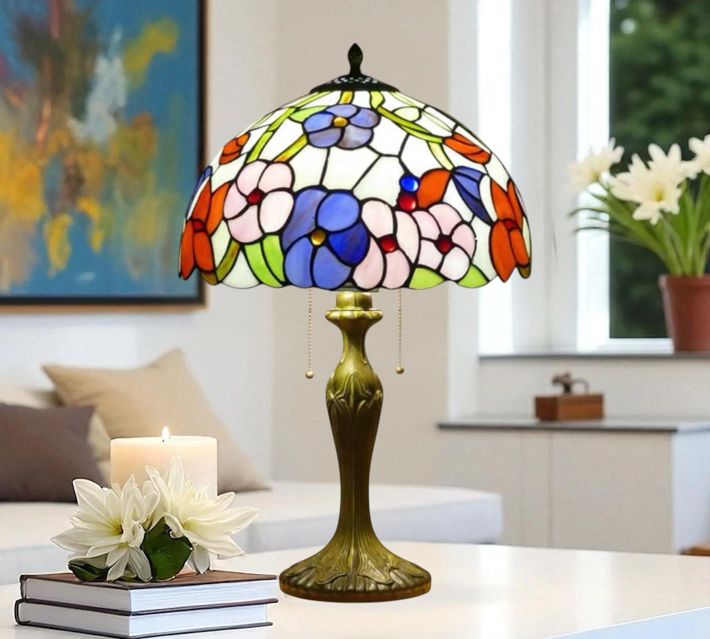 CDH 16" Tiffany Table Lamp 40cm Shade (100002TL)