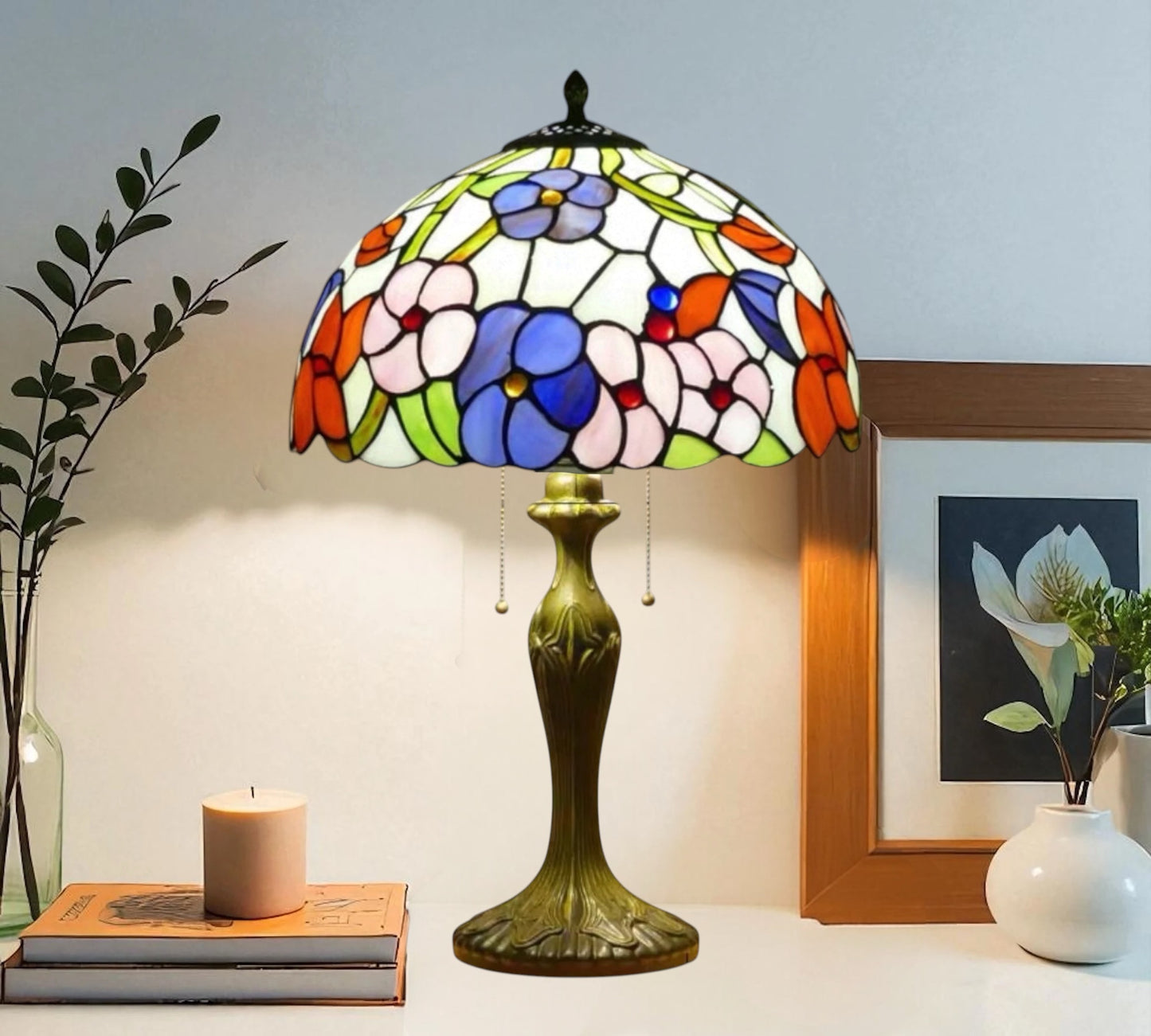 CDH 16" Tiffany Table Lamp 40cm Shade (100002TL)