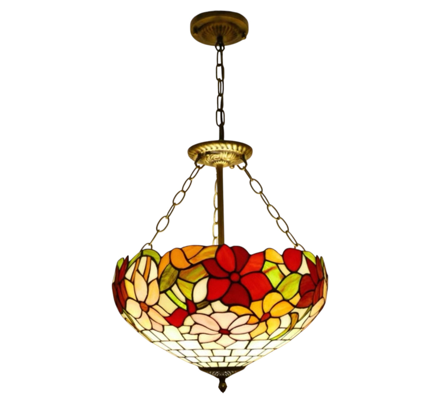 CDH 16" Tiffany Upright Lamp 40cm shade (15050XCR HC) for High Ceiling m