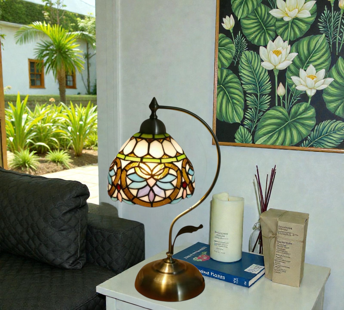 CDH Tiffany Table Lamp with 20cm Shade (12045M)