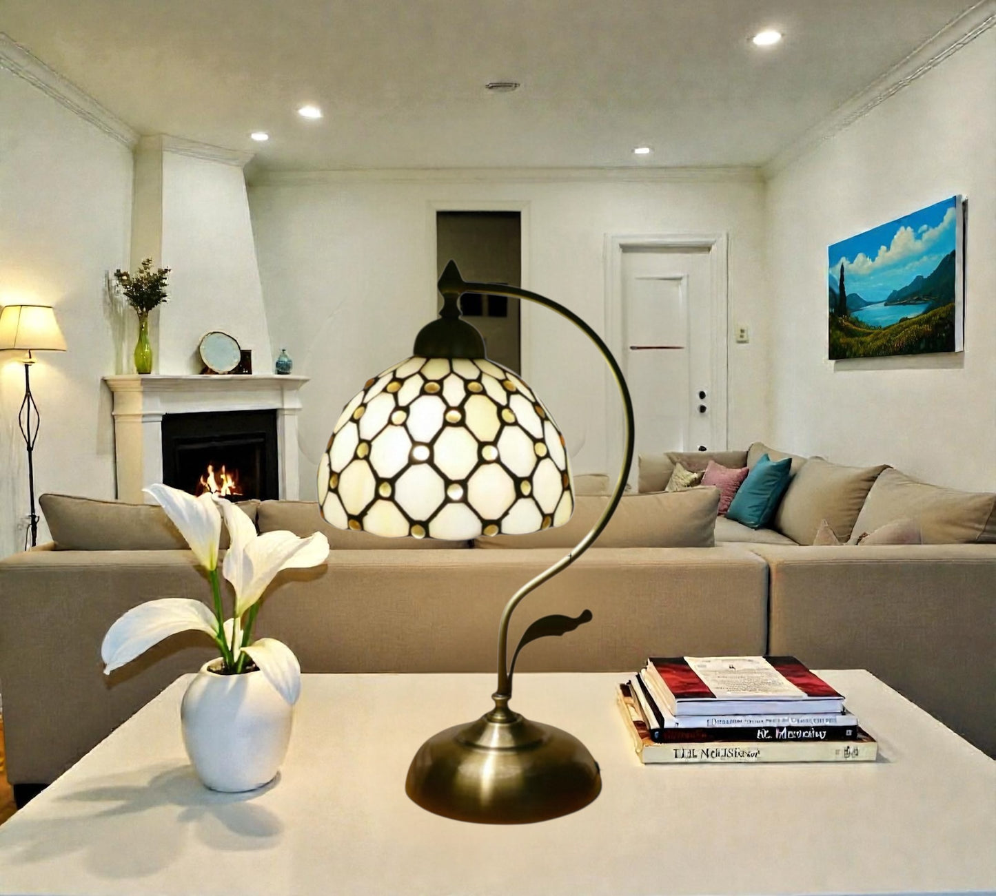 CDH Tiffany Table Lamp with 20cm Shade (12021M)