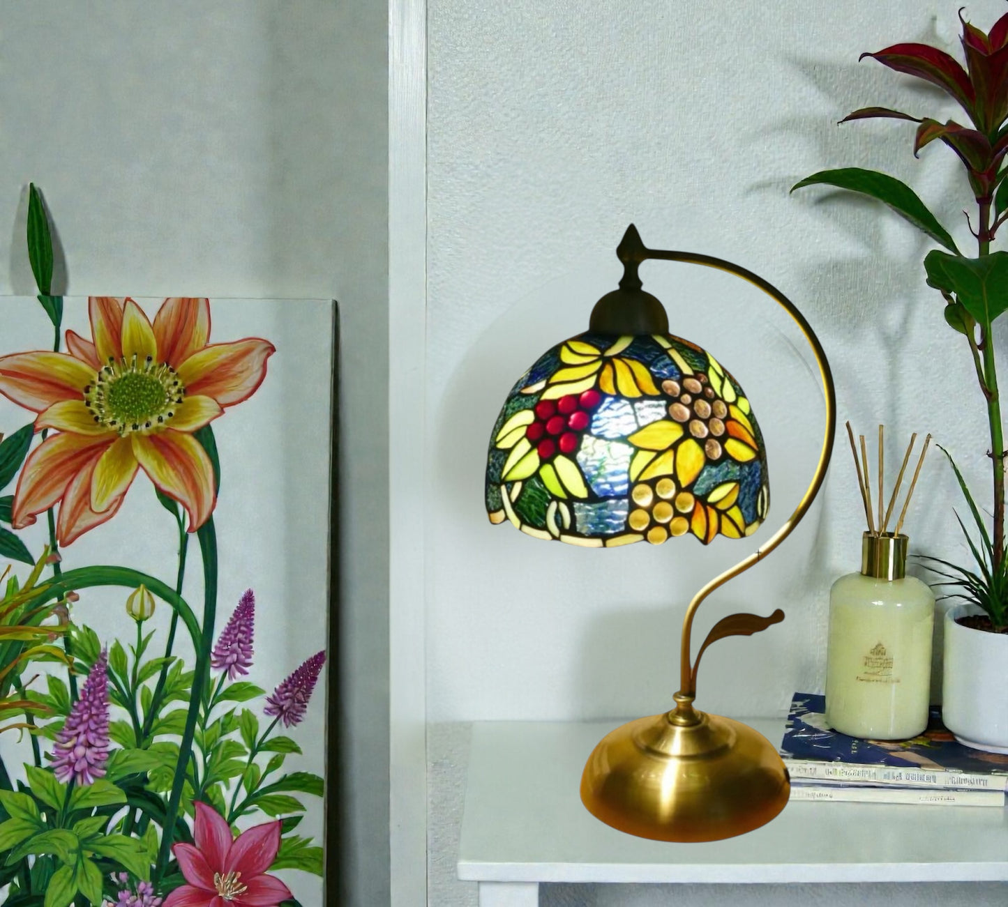 CDH Tiffany Table Lamp with 20cm Shade (15020M)