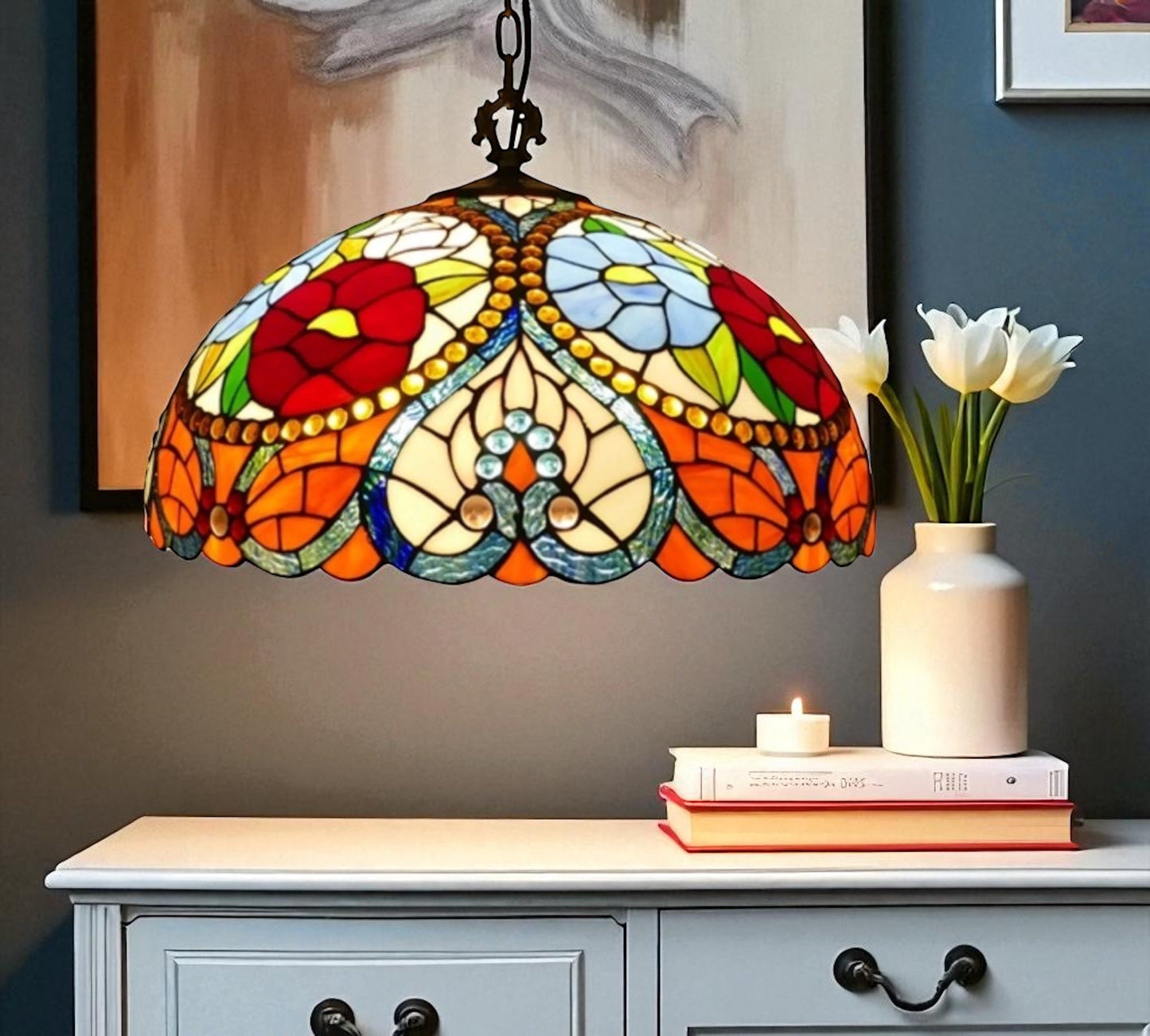CDH 20" Tiffany Pendant Lamp 50cm shade (15030XC)