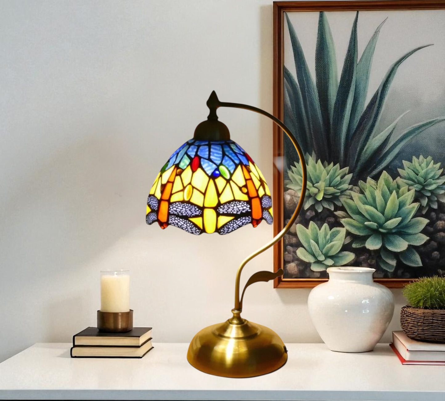 CDH Tiffany Table Lamp with 20cm Shade (15037M)