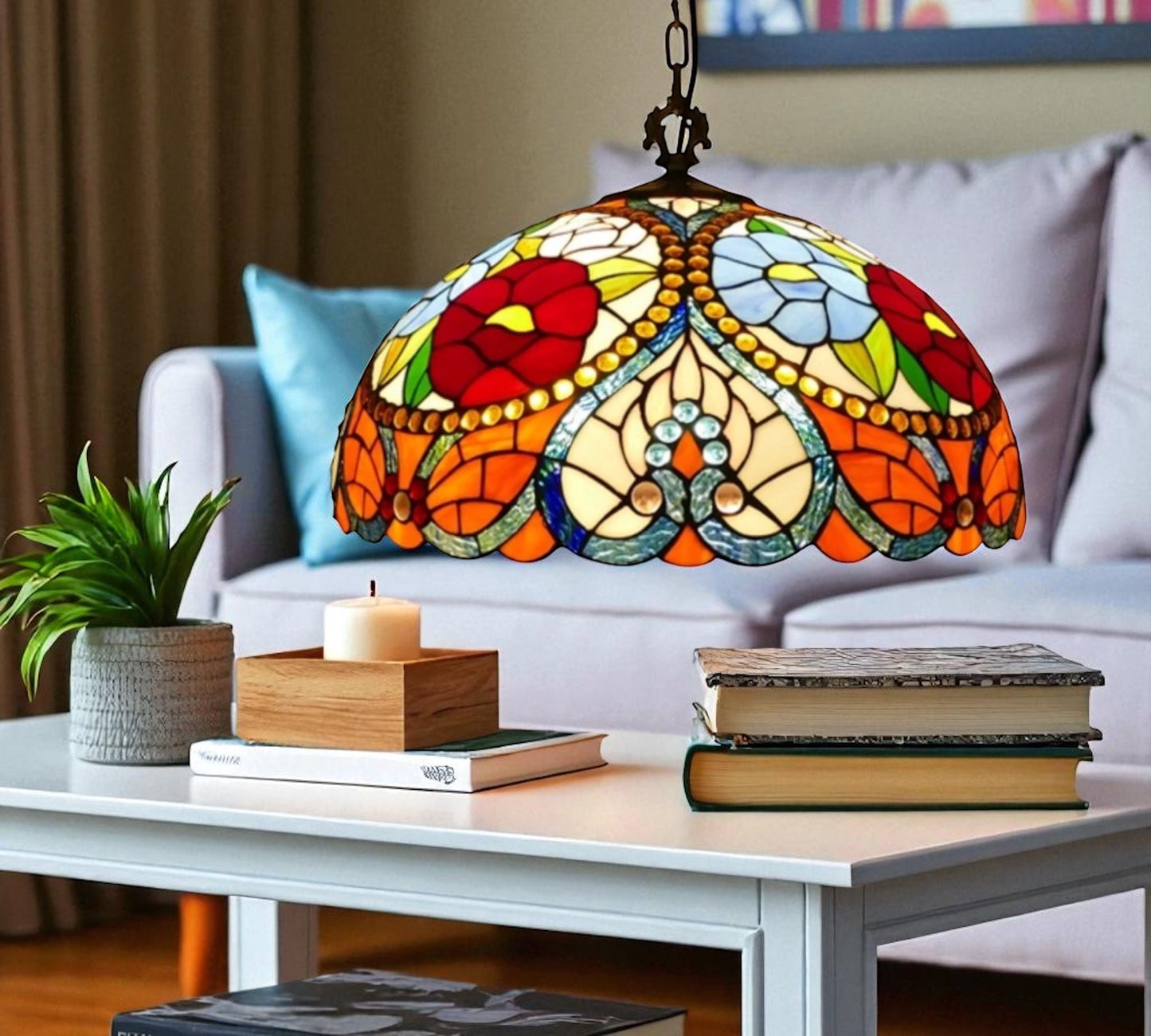 CDH 20" Tiffany Pendant Lamp 50cm shade (15030XC)