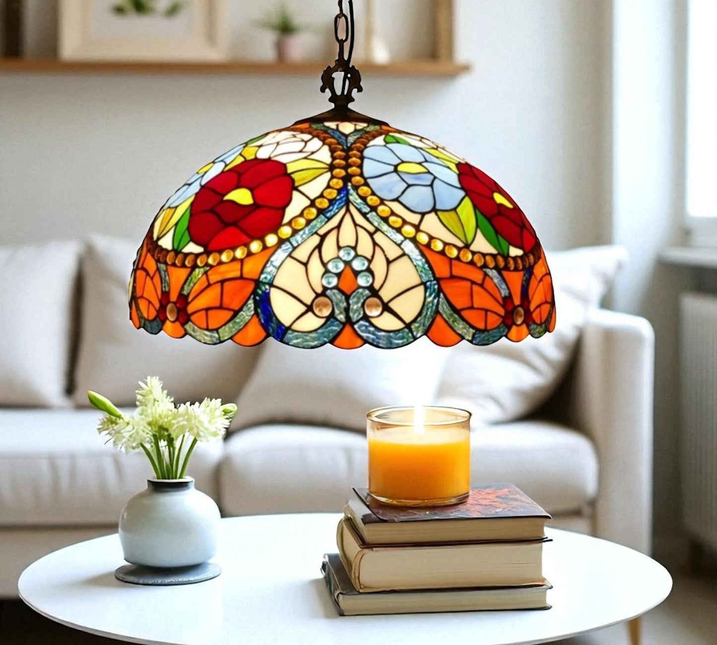 CDH 20" Tiffany Pendant Lamp 50cm shade (15030XC)