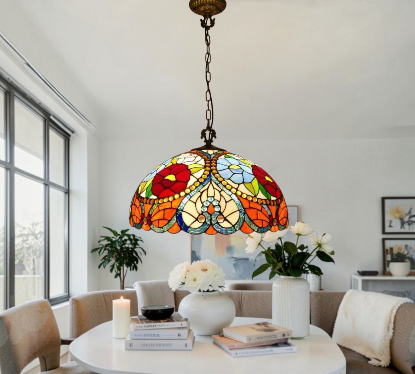 CDH 20" Tiffany Pendant Lamp 50cm shade (15030XC)
