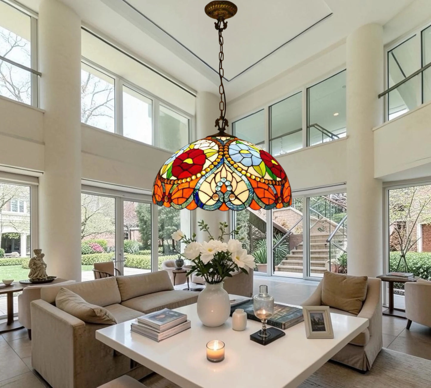 CDH 20" Tiffany Pendant Lamp 50cm shade (15030XC)