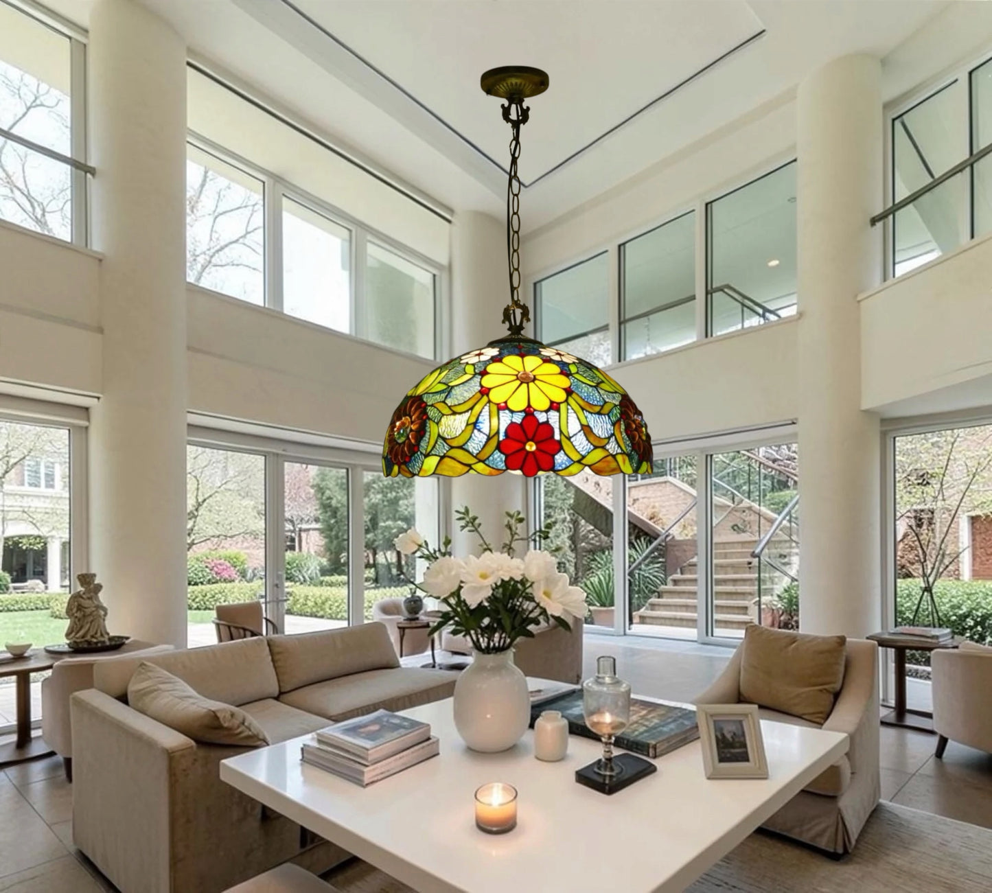 CDH 20" XLARGE Tiffany Pendant Lamp 50cm shade (15039XXLC)