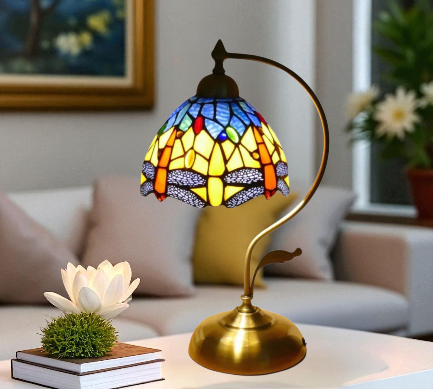 CDH Tiffany Table Lamp with 20cm Shade (15037M)