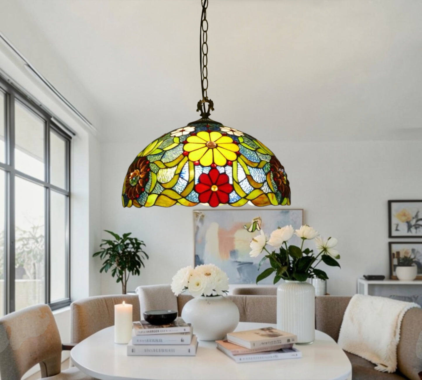 CDH 20" XLARGE Tiffany Pendant Lamp 50cm shade (15039XXLC)