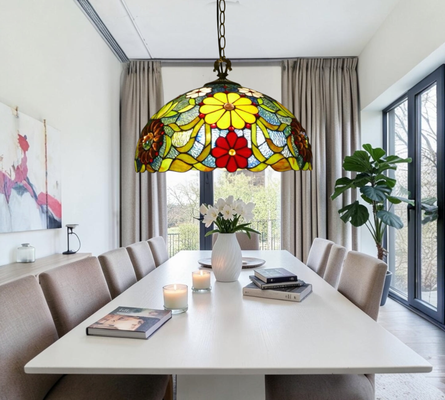 CDH 20" XLARGE Tiffany Pendant Lamp 50cm shade (15039XXLC)