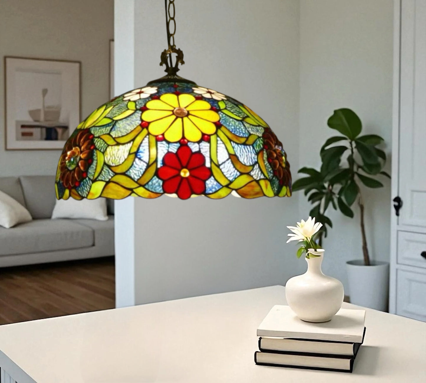 CDH 16" Tiffany Pendant Lamp 40cm shade (15039BLC)