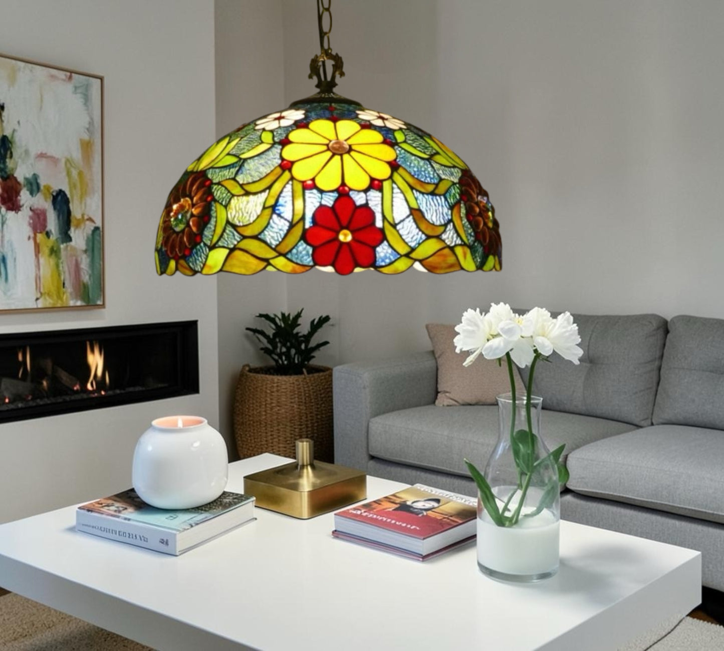 CDH 16" Tiffany Pendant Lamp 40cm shade (15039BLC)
