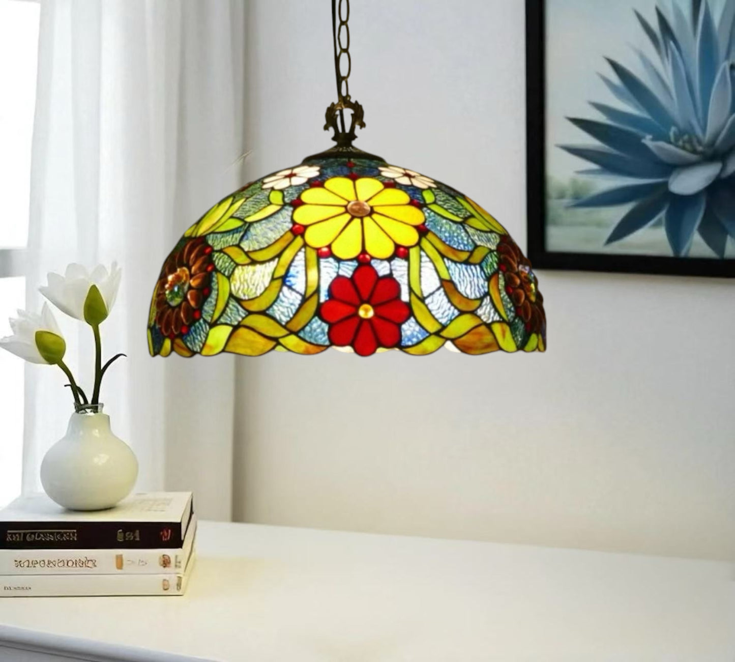 CDH 16" Tiffany Pendant Lamp 40cm shade (15039BLC)