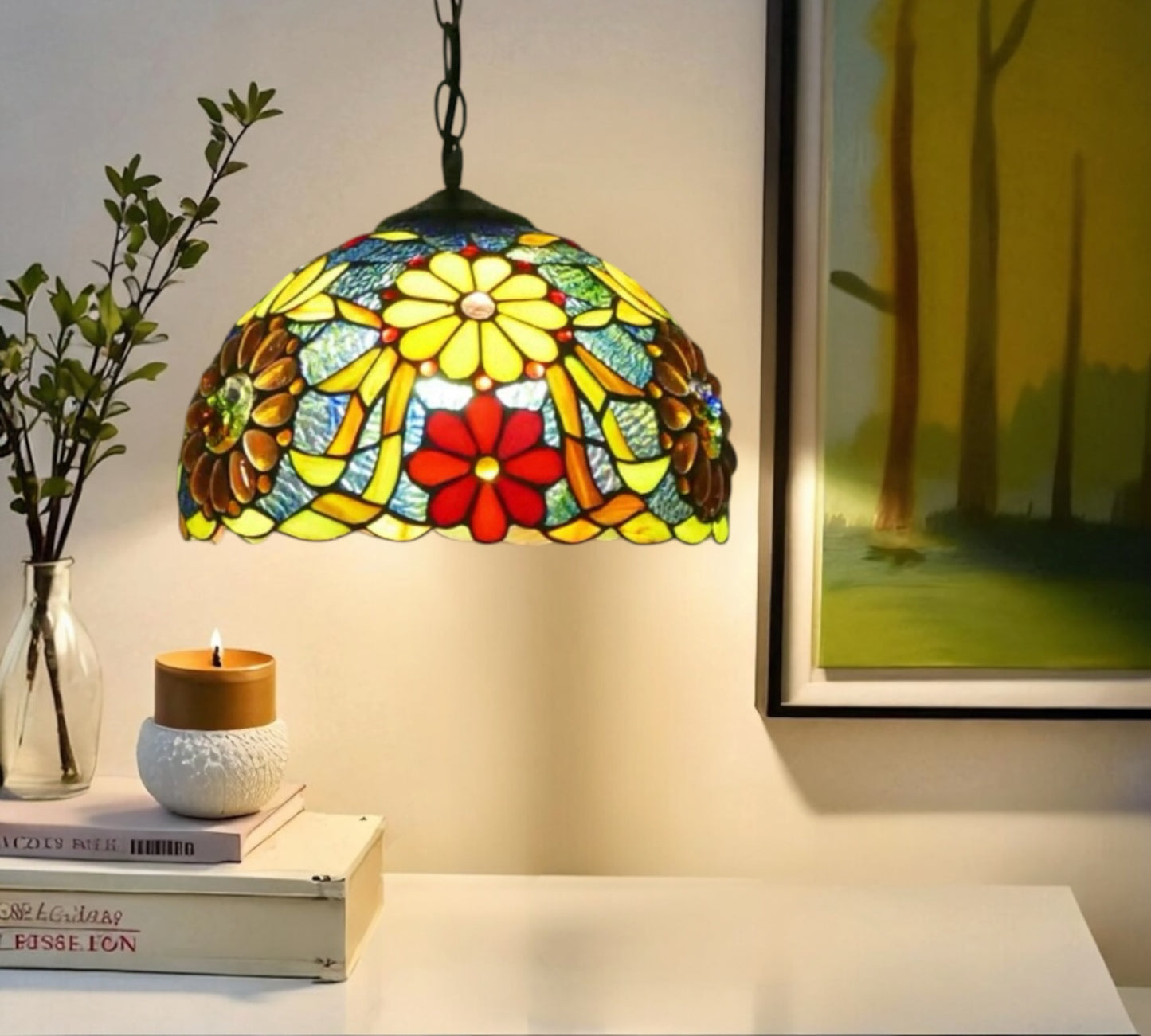 CDH 12" Tiffany Pendant Lamp 30cm shade (15039BC)